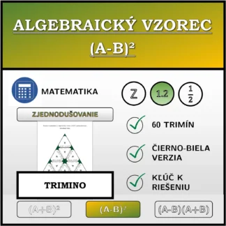 Trimino: Algebraický vzorec (A-B)², zjednodušovanie (desatinné čísla)