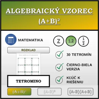 Tetromino: Algebraický vzorec (A+B)², rozklad (desatinné čísla)