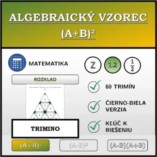 Trimino: Algebraický vzorec (A+B)², rozklad (desatinné čísla)
