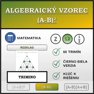 Trimino: Algebraický vzorec (A-B)², rozklad (desatinné čísla)