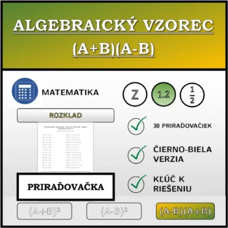 Priraďovačka: Algebraický vzorec (A+B)(A-B), rozklad (desatinné čísla)