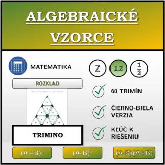 Trimino: Algebraické vzorce, rozklad (desatinné čísla)