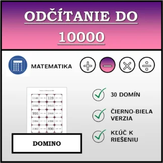 Domino: Odčítanie do 10000