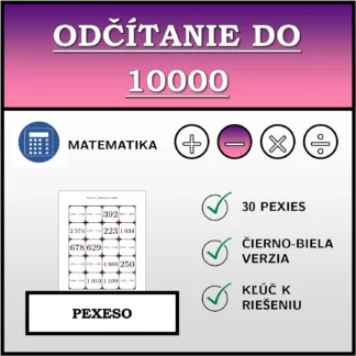 Pexeso: Odčítanie do 10000