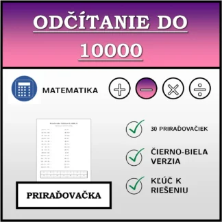 Priraďovačka: Odčítanie do 10000