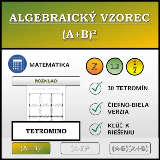 Tetromino: Algebraický vzorec (A+B)², rozklad (zlomky)