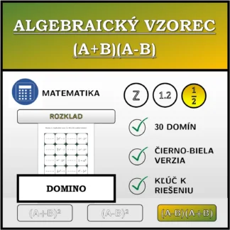 Domino: Algebraický vzorec (A+B)(A-B), rozklad (zlomky)