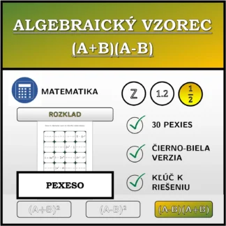 Pexeso: Algebraický vzorec (A+B)(A-B), rozklad (zlomky)