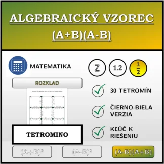 Tetromino: Algebraický vzorec (A+B)(A-B), rozklad (zlomky)