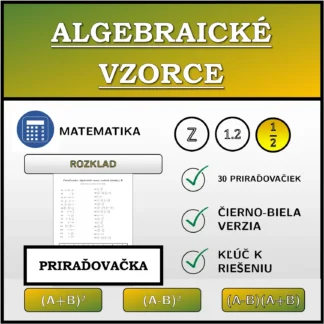 Priraďovačka: Algebraické vzorce, rozklad (zlomky)