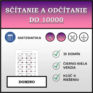 Domino: Sčítanie a odčítanie do 10000