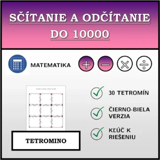 Tetromino: Sčítanie a odčítanie do 10000