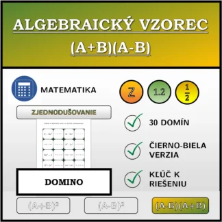 Domino: Algebraický vzorec (A+B)(A-B), zjednodušovanie