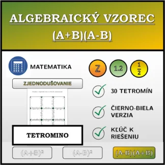 Tetromino: Algebraický vzorec (A+B)(A-B), zjednodušovanie