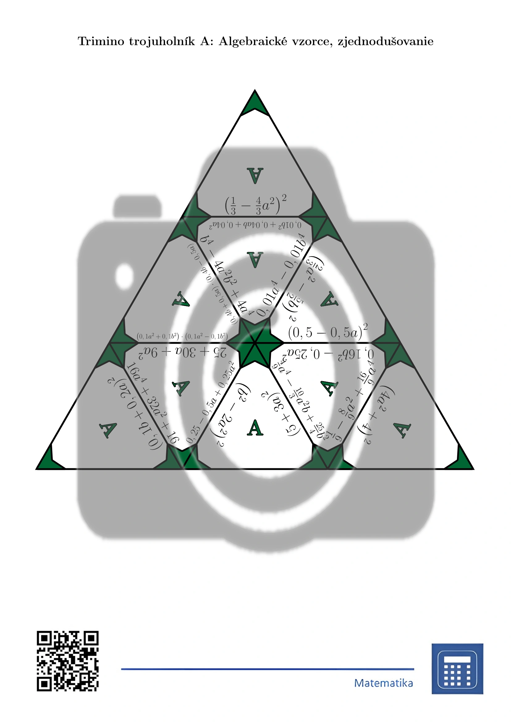 Trimino: Algebraické vzorce, zjednodušovanie – Obrázok 2