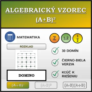 Domino: Algebraický vzorec (A+B)², rozklad