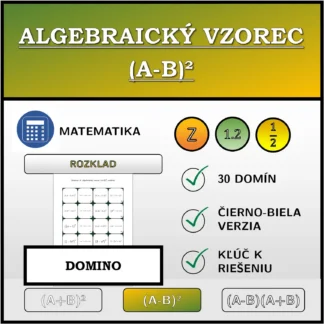 Domino: Algebraický vzorec (A-B)², rozklad