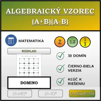 Domino: Algebraický vzorec (A+B)(A-B), rozklad