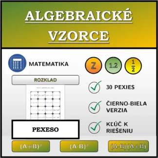 Pexeso: Algebraické vzorce, rozklad