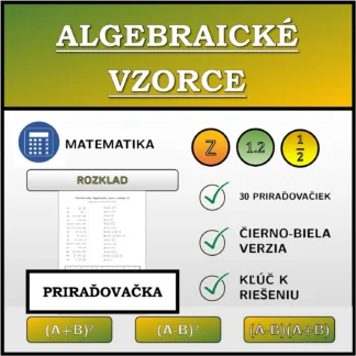 Priraďovačka: Algebraické vzorce, rozklad