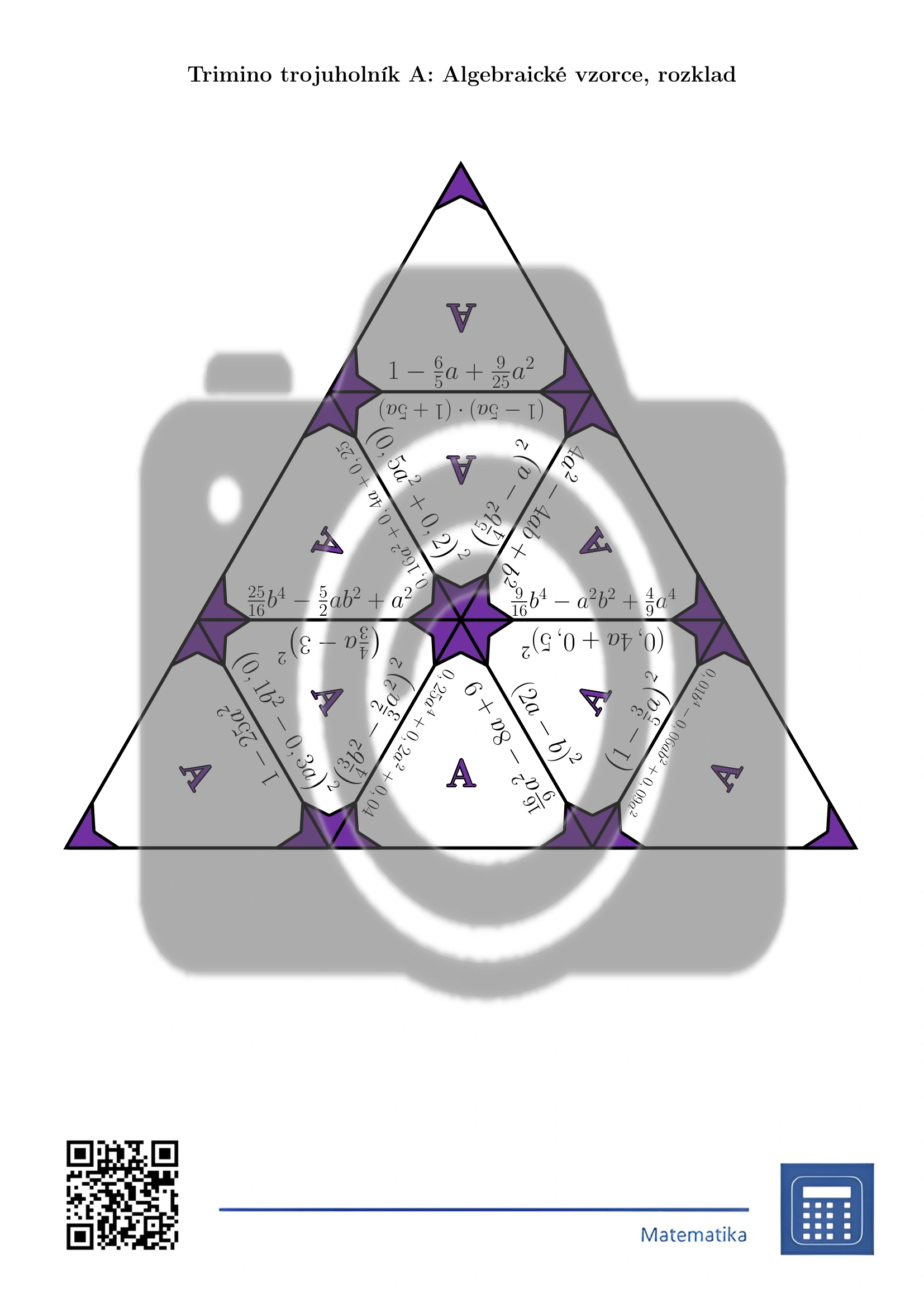 Trimino: Algebraické vzorce, rozklad – Obrázok 2