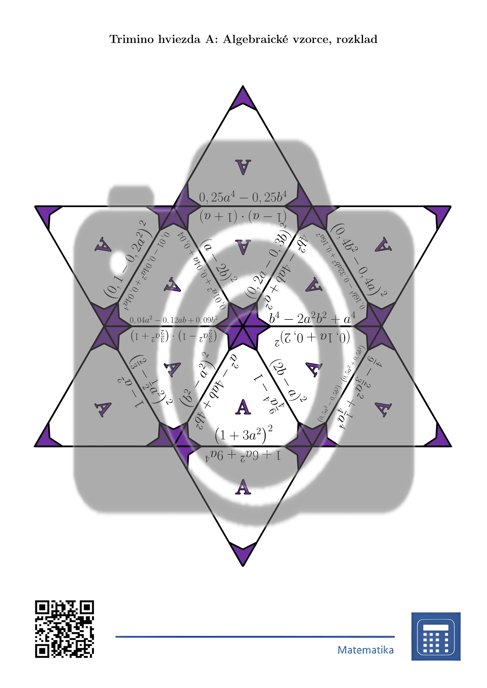 Trimino: Algebraické vzorce, rozklad – Obrázok 4