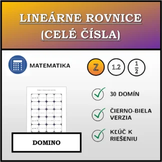 Domino: Lineárne rovnice (celé čísla)