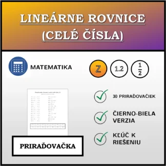 Priraďovačka: Lineárne rovnice (celé čísla)