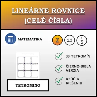 Tetromino: Lineárne rovnice (celé čísla)