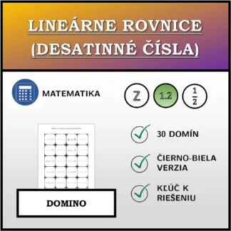 Domino: Lineárne rovnice (desatinné čísla)