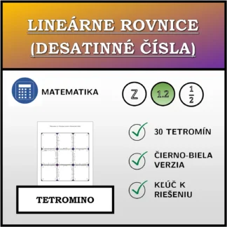 Tetromino: Lineárne rovnice (desatinné čísla)