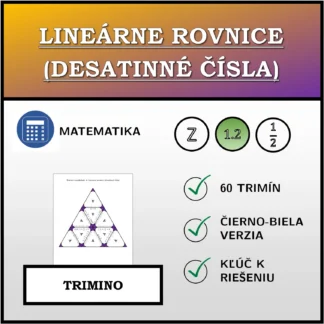 Trimino: Lineárne rovnice (desatinné čísla)