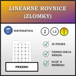 Pexeso: Lineárne rovnice (zlomky)