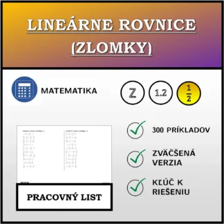 Pracovný list: Lineárne rovnice (zlomky)