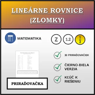 Priraďovačka: Lineárne rovnice (zlomky)