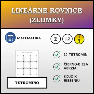 Tetromino: Lineárne rovnice (zlomky)