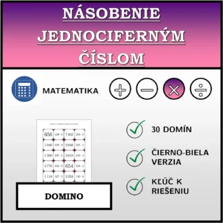 Domino: Násobenie jednociferným číslom