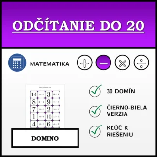 Domino: Odčítanie do 20