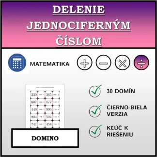 Domino: Delenie jednociferným číslom