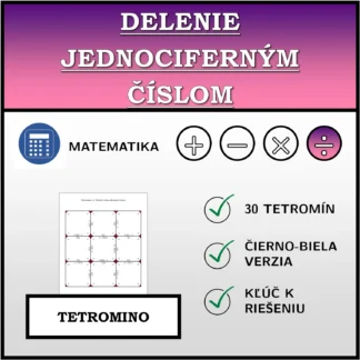 Tetromino: Delenie jednociferným číslom