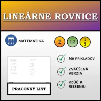 Pracovný list: Lineárne rovnice