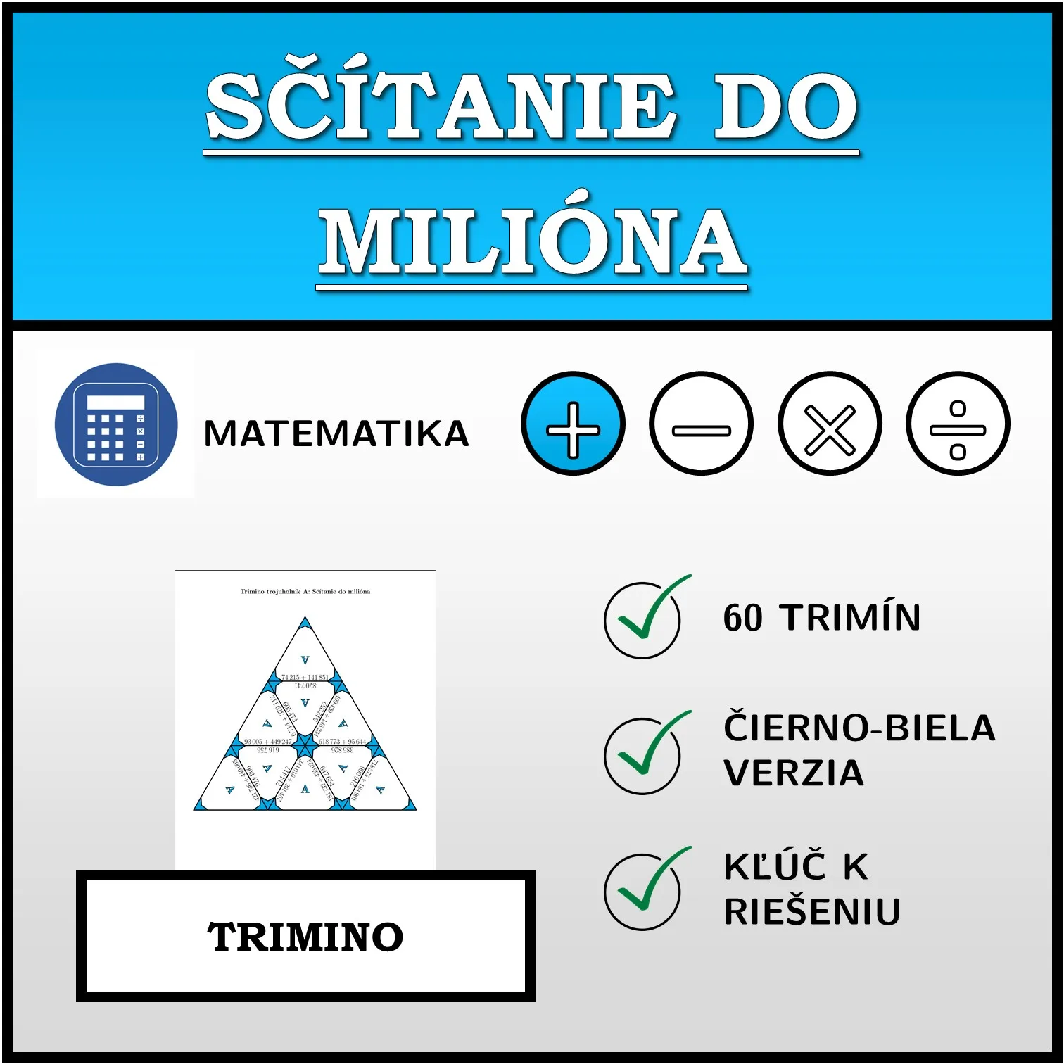Trimino: Sčítanie do milióna