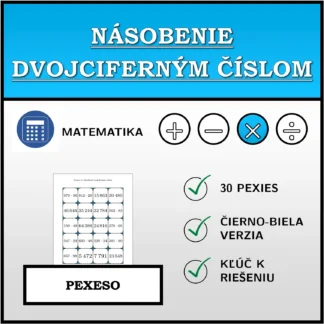 Pexeso: Násobenie dvojciferným číslom