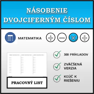 Pracovný list: Násobenie dvojciferným číslom