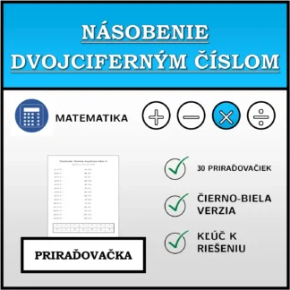 Priraďovačka: Násobenie dvojciferným číslom