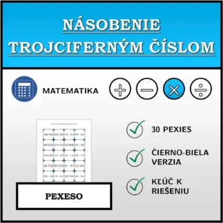 Pexeso: Násobenie trojciferným číslom
