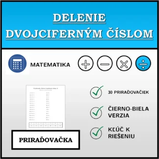 Priraďovačka: Delenie dvojciferným číslom