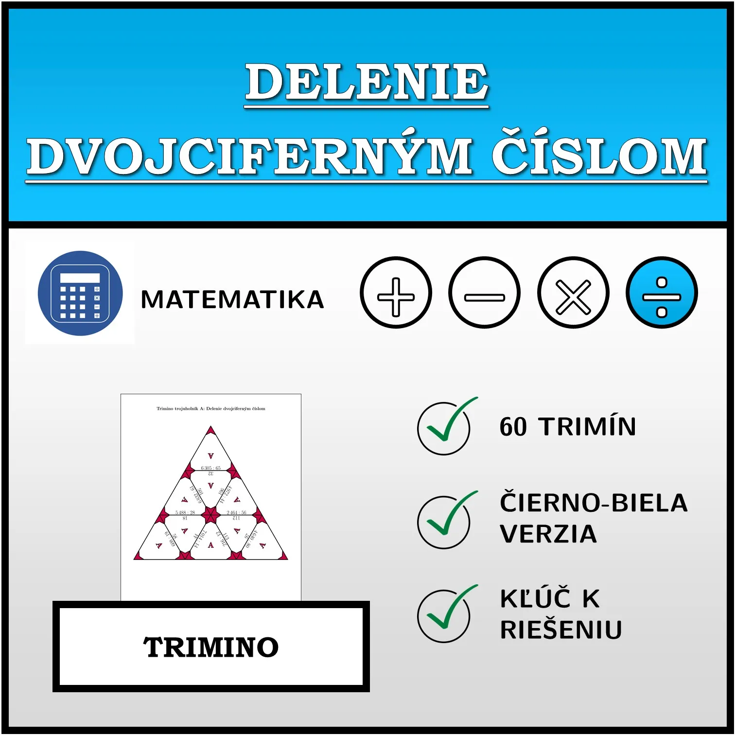 Trimino: Delenie dvojciferným číslom