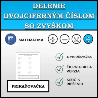 Priraďovačka: Delenie dvojciferným číslom so zvyškom