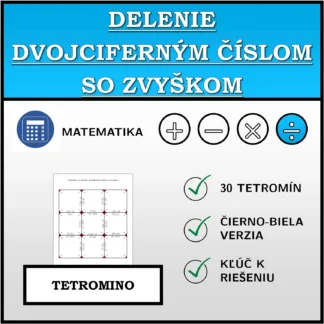 Tetromino: Delenie dvojciferným číslom so zvyškom